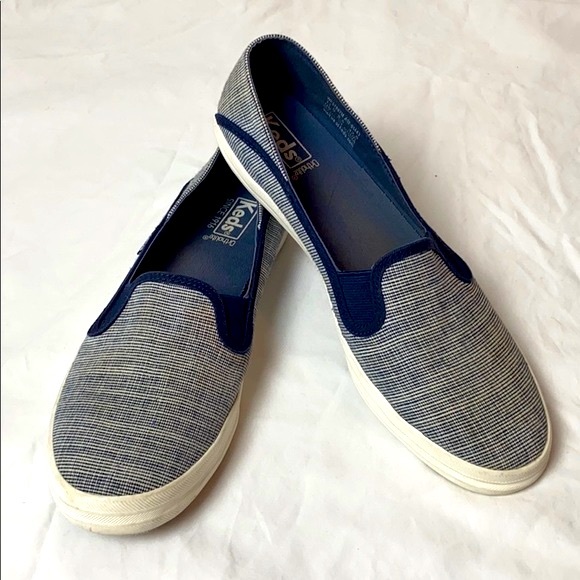 KEDS Ortholite Navy & White Canvas Slip-ons